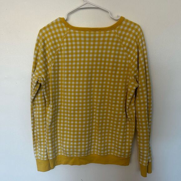 Draper James Yellow White Gingham Pullover Sweater Size M Preppy Classic - Picture 11 of 15